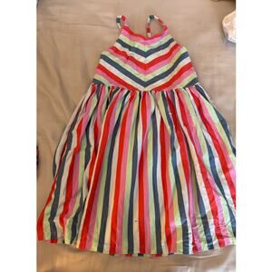 Tea collection pink  red blue light green stripe dress dress size 7